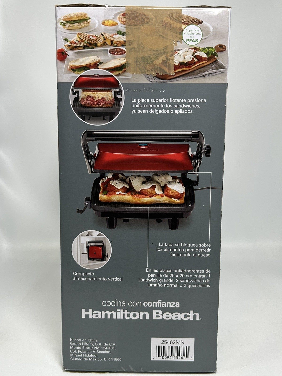 Hamilton Beach Electric Panini Press & Indoor Grill Red (25462Z) NEW SEE PHOTOS