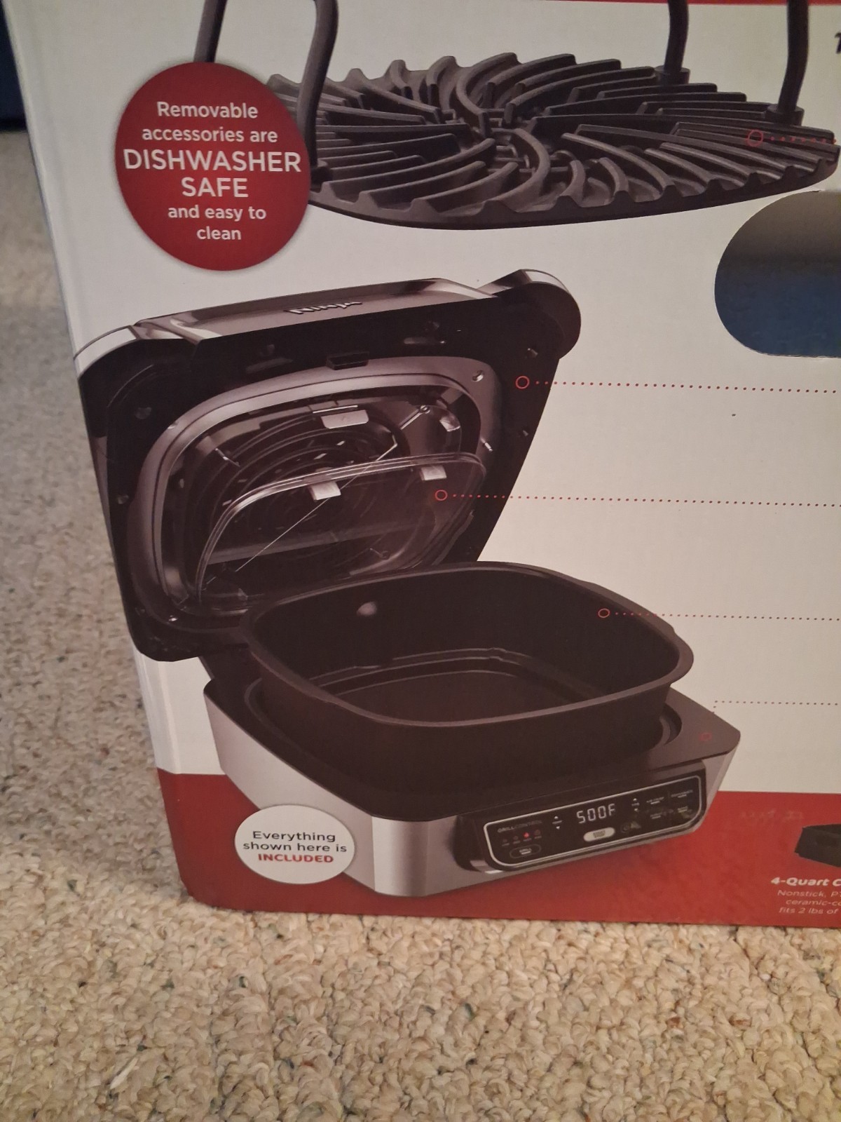 NEW! (Open Box) Ninja Foodi Grill 5-in-1 Cyclonic Grilling & Air Fryer AG302