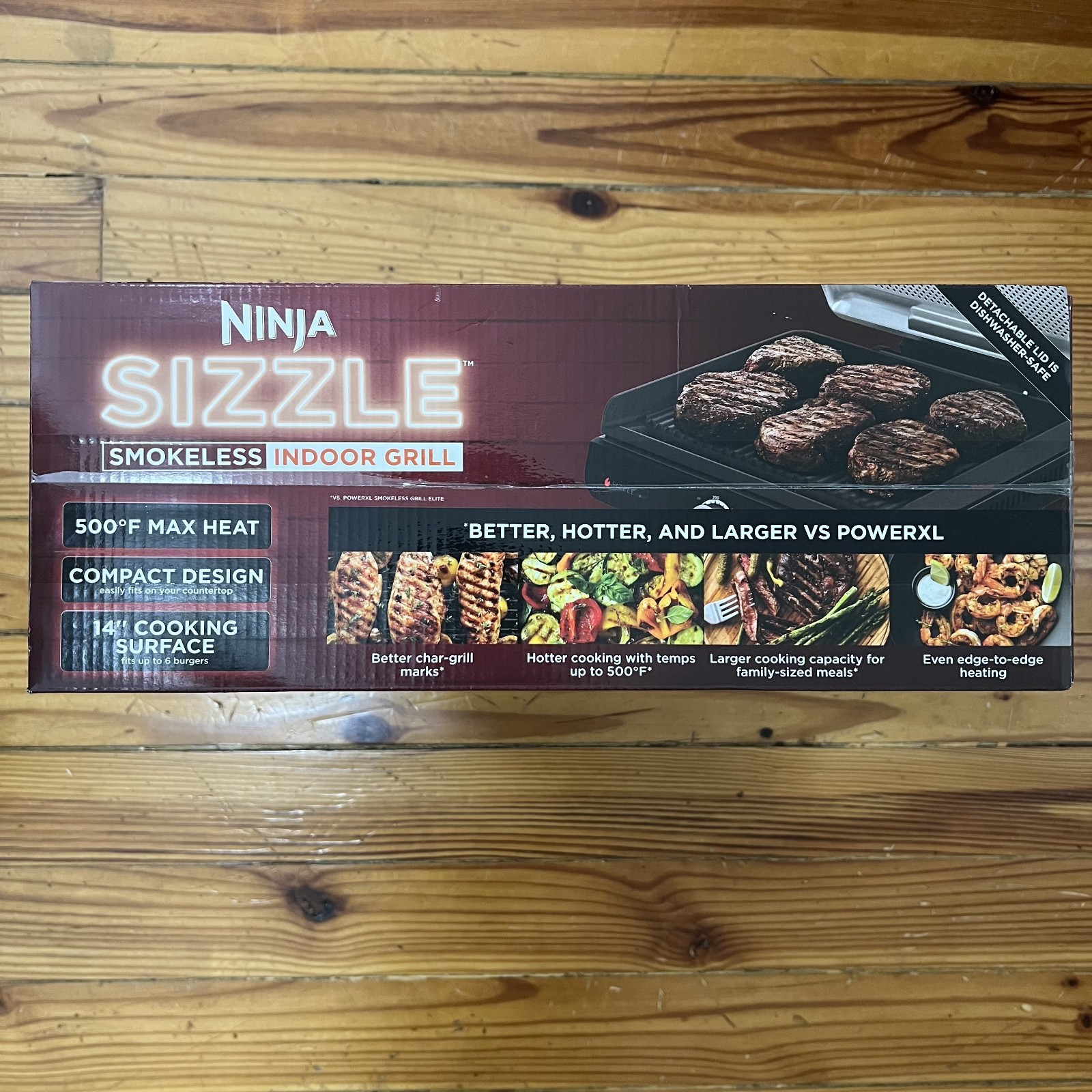 Ninja Sizzle GR100 Smokeless Indoor Grill Electric Countertop 14″ Surface *NEW*
