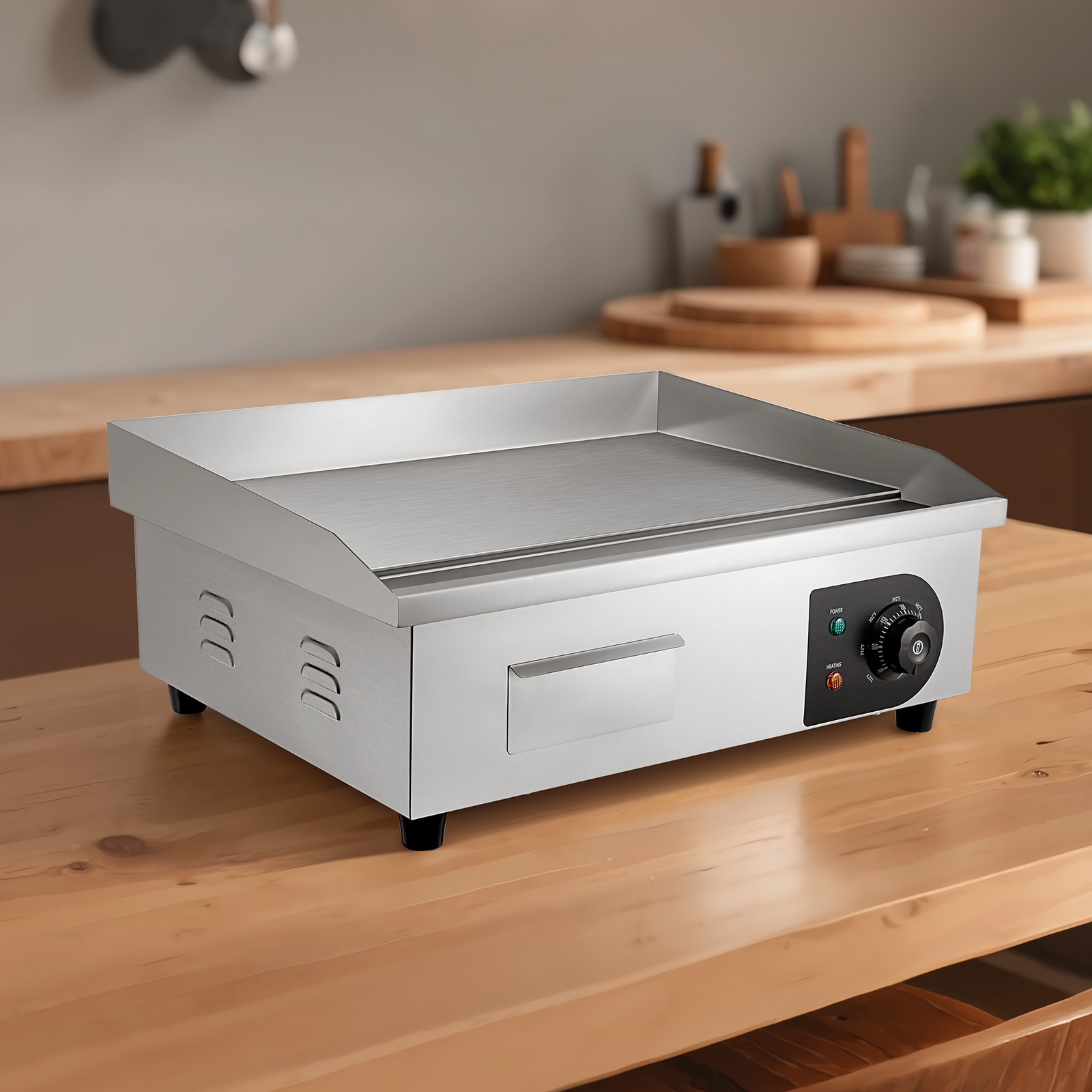 22″ Commercial Griddle Electric Countertop Griddle Flat Top Grill 110V 1750W