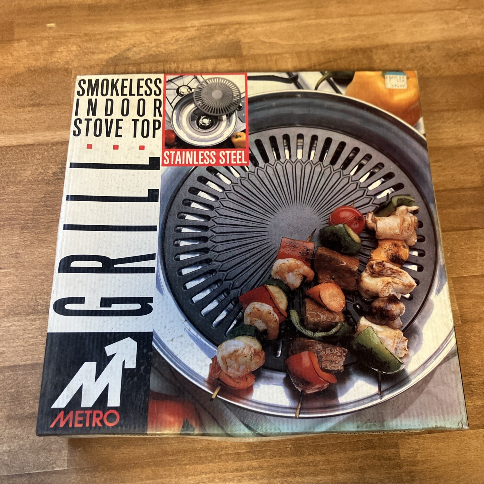 Vintage METRO Smokeless Indoor Stove Top Grill Kitchen Stovetop Indoor Grill Pan
