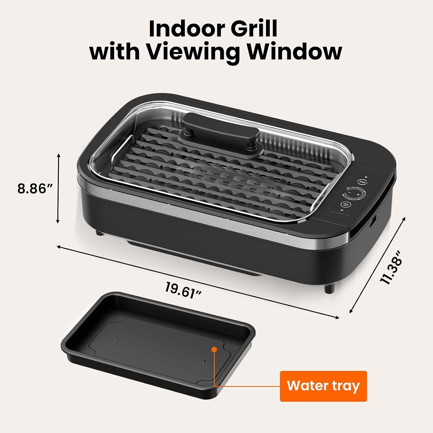 Electric Smokeless Indoor Grill & Griddle Nonstick Contact Grill Dishwasher Safe