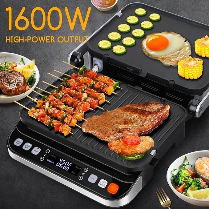 Sandwichera con prensa Panini 10 en 1 parrilla interior eléctrica de 1600 W.2024