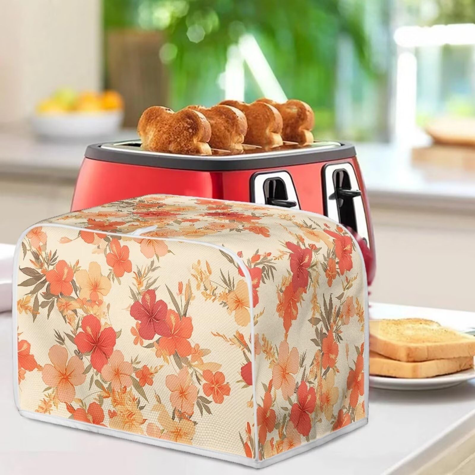 Daulesho Hibiscus Flower 2|4 S – For 2 slice toaster, Red