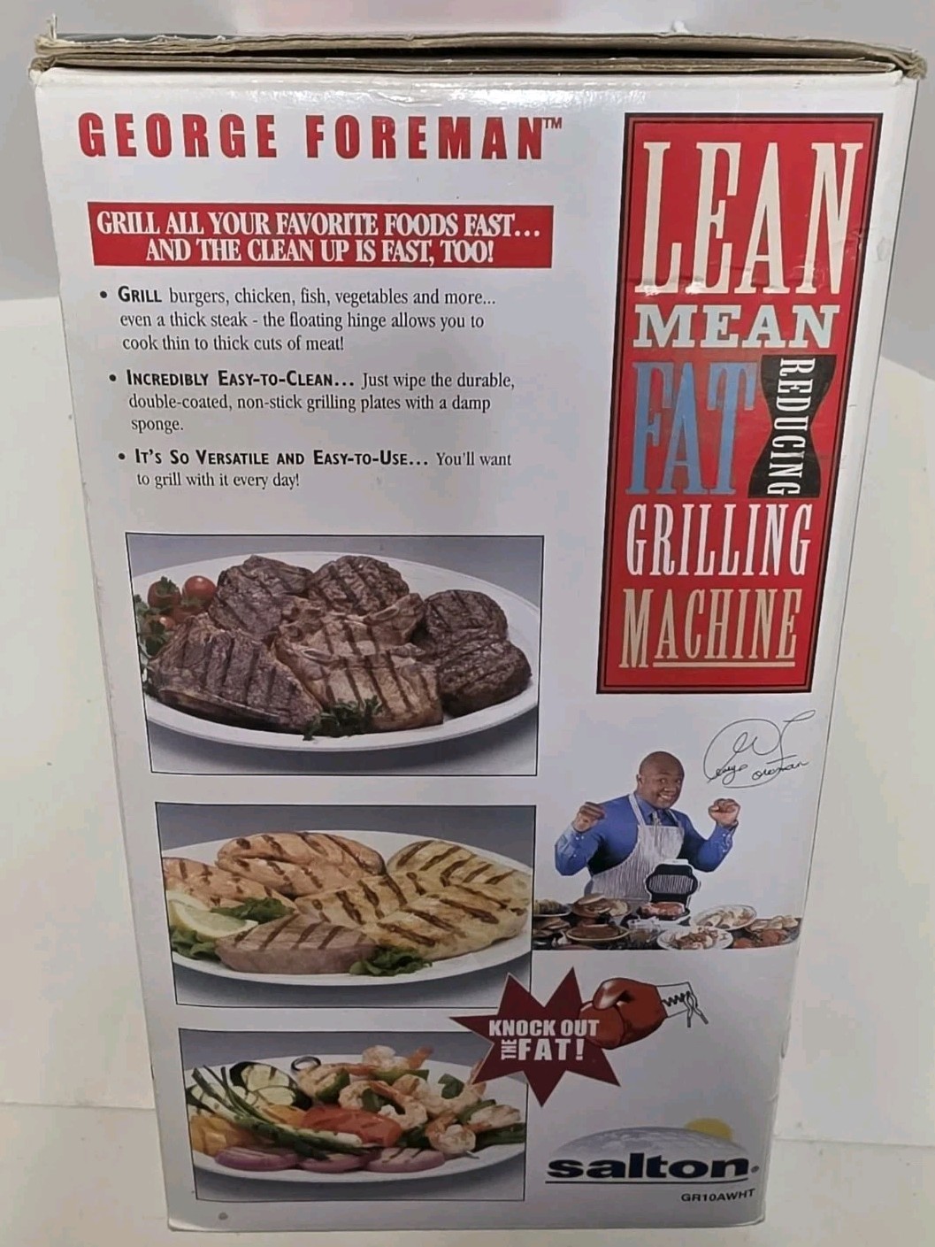 George Foreman “Lean Mean Fat Reducing Grilling Machine” GR10AWHT – Brand New