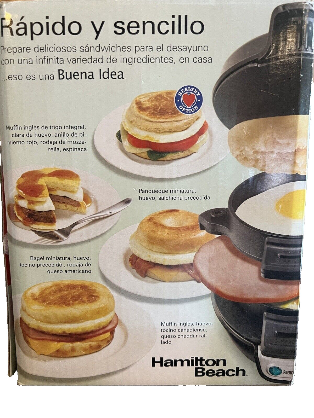 Hamilton Beach 25477 Breakfast Sandwich Maker ~ NIB