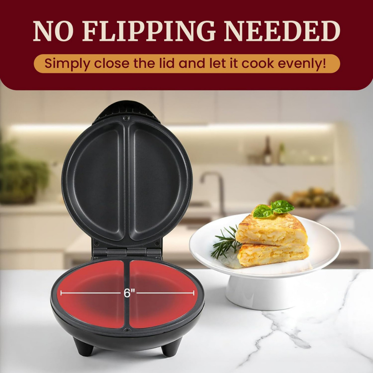 Elite Gourmet Omelet Maker Stainless Steel Non Stick Countertop Griddle