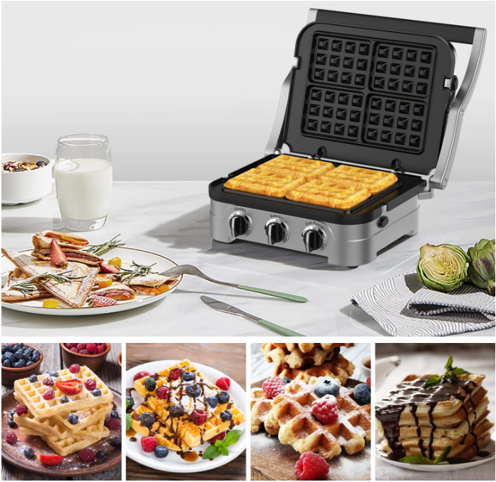 Waffle Plates Only for Cuisinart Griddler GR-4N, GR-5B, GR-6 and GRID-8N Series
