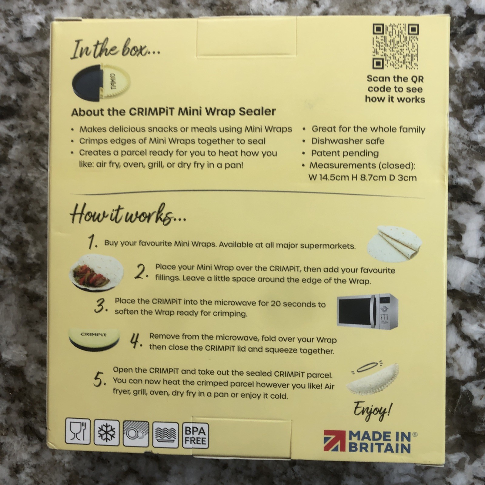 CRIMPiT Mini Wrap Sealer BRAND NEW Crimp It Kitchen Gadget Pocket Toastie Maker