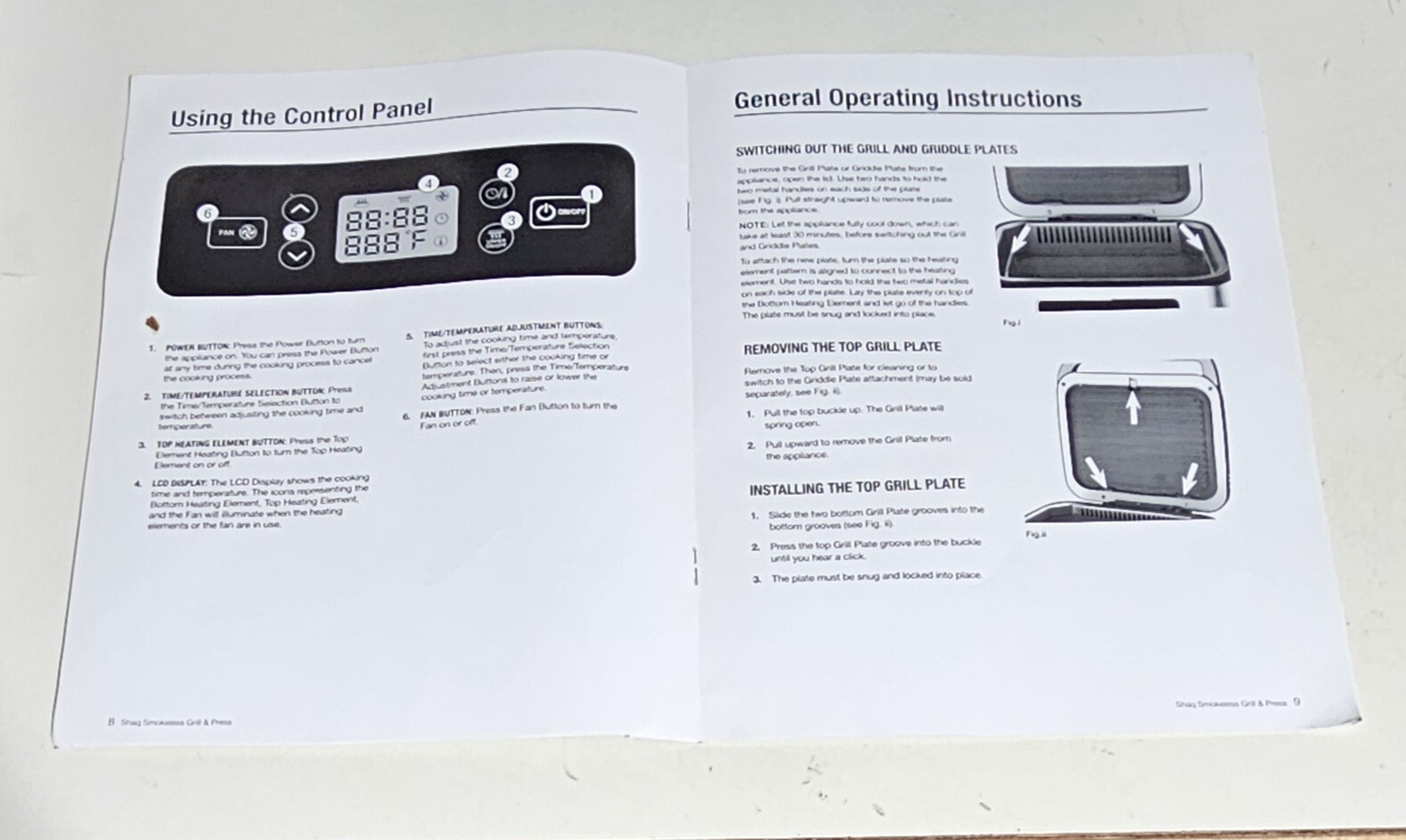 SHAQ Smokeless Grill & Press Electric Indoor Grill GMC01 Complete – TESTED