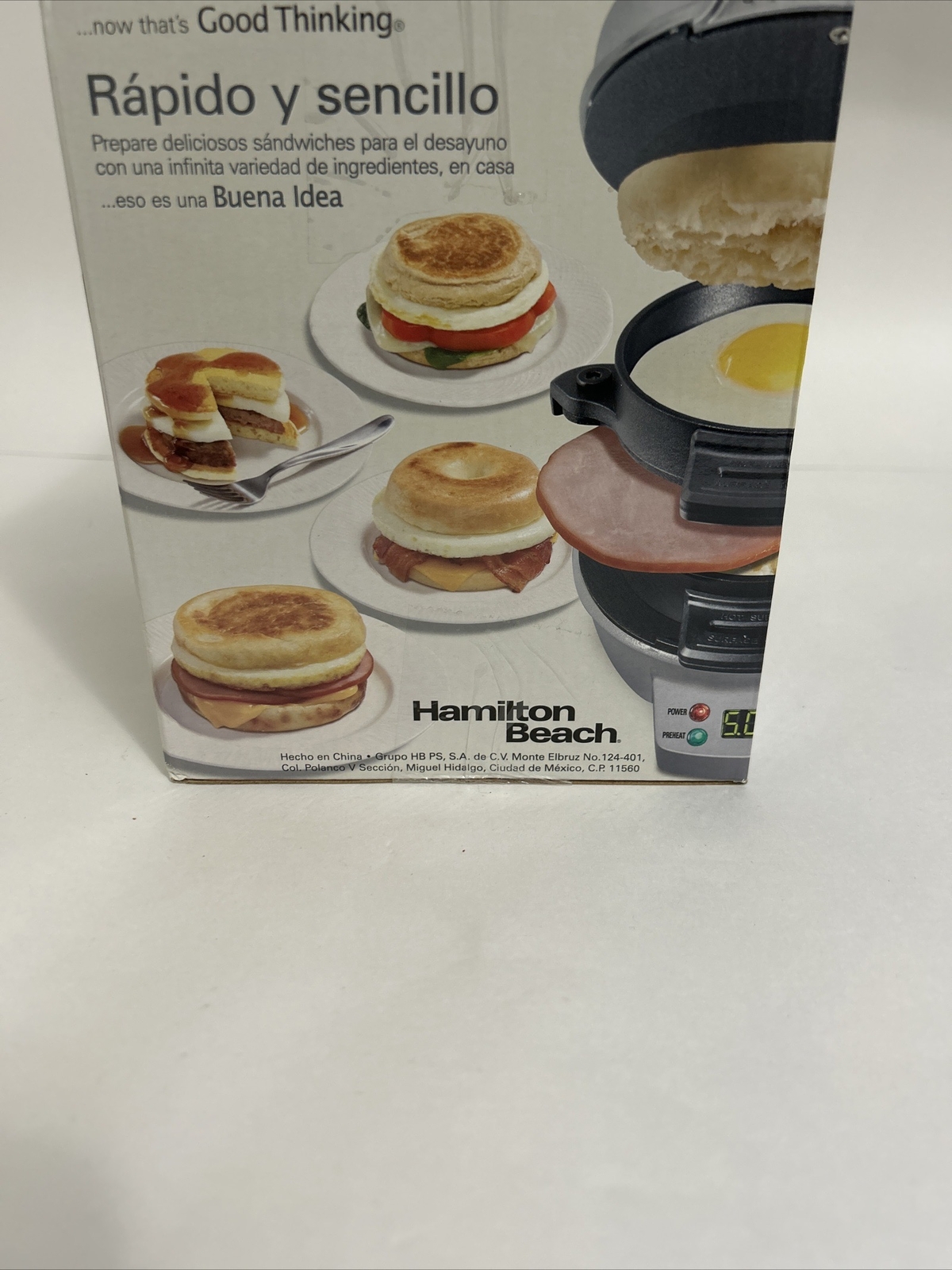 Hamilton Beach Electric Breakfast Sandwich Maker Silver NEW
