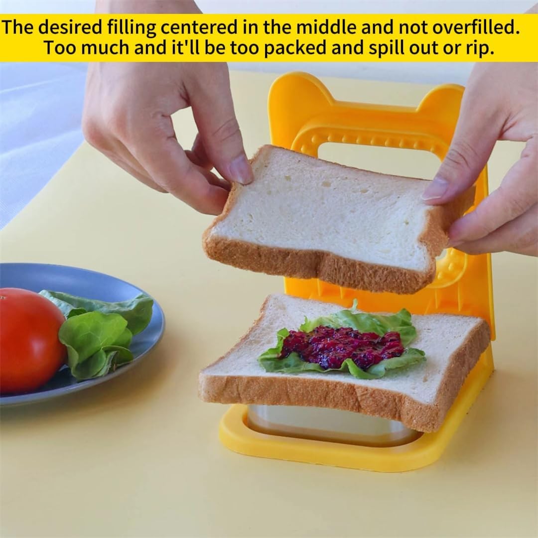 Sandwich Cutter and Sealer, Square Pocket Sandwiches Cutter Uncrustables Make…