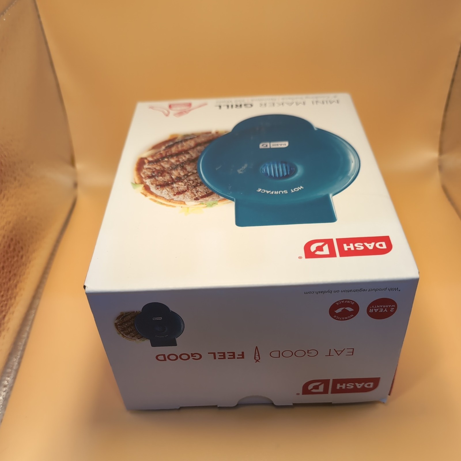 Dash Mini Maker Grill Teal 4” Surface Cooking Appliance Non Stick NEW in Box