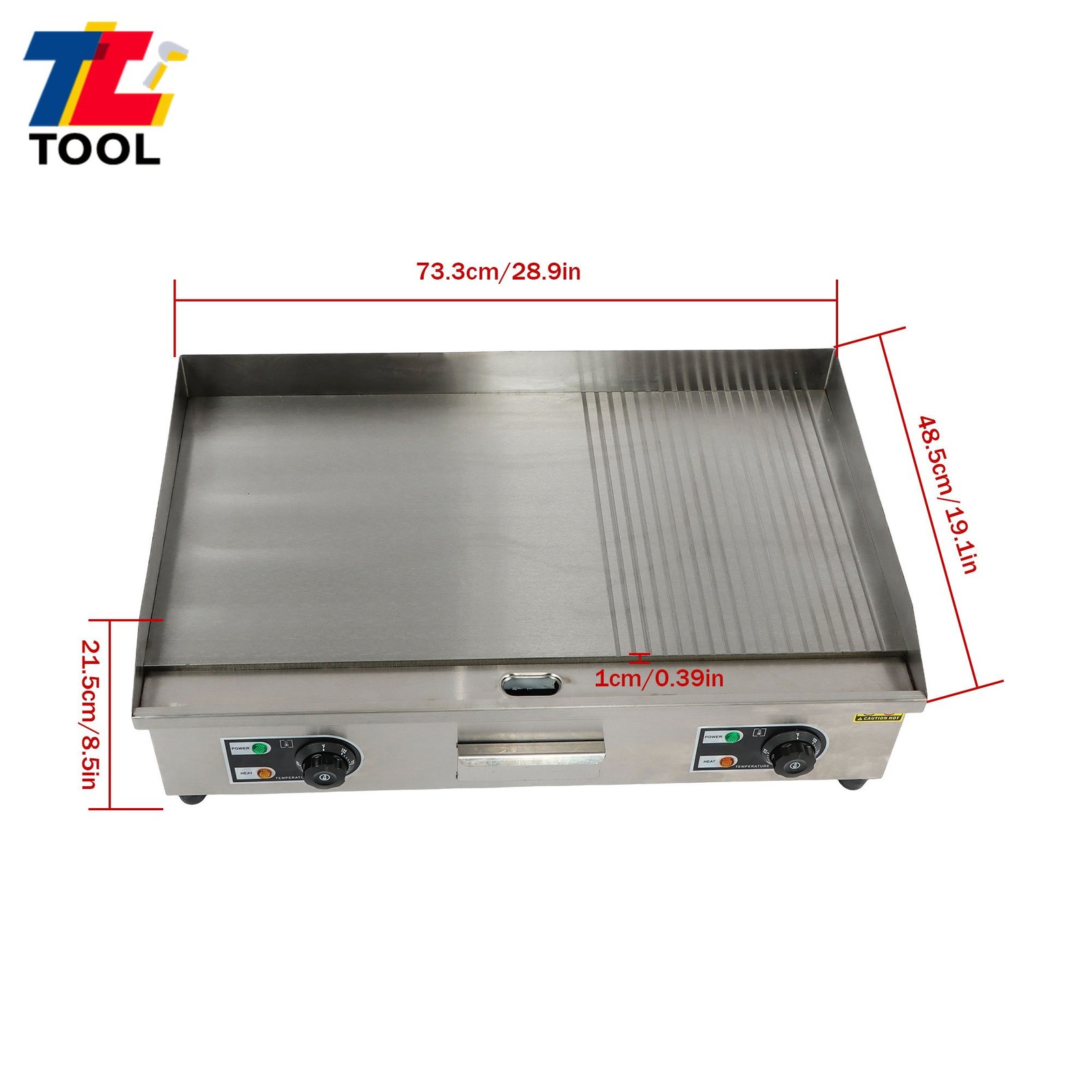 30″ Countertop Flat Top Grill Electric 3000W Heavy Duty Griddle 122℉ to 572℉