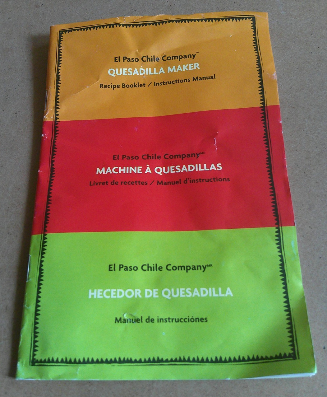 El Paso Chile Company RED Quesadilla Maker With Manual
