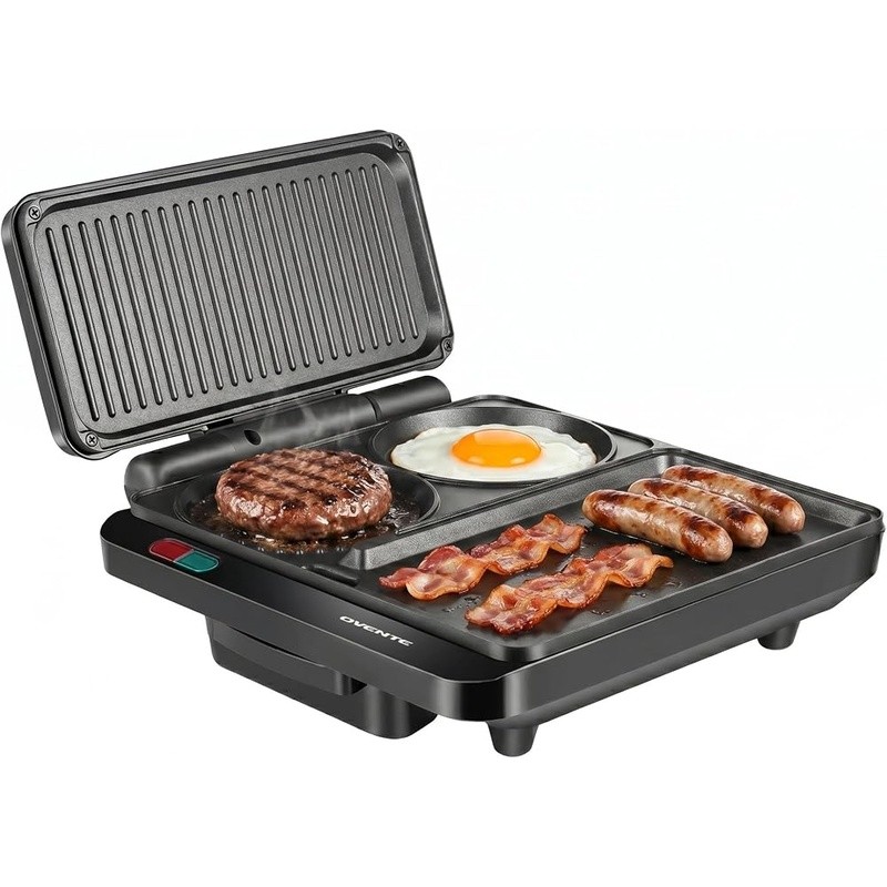 All-in-One Breakfast Maker Non-Stick Griddle Sandwiches Burgers Easy Cleanup New