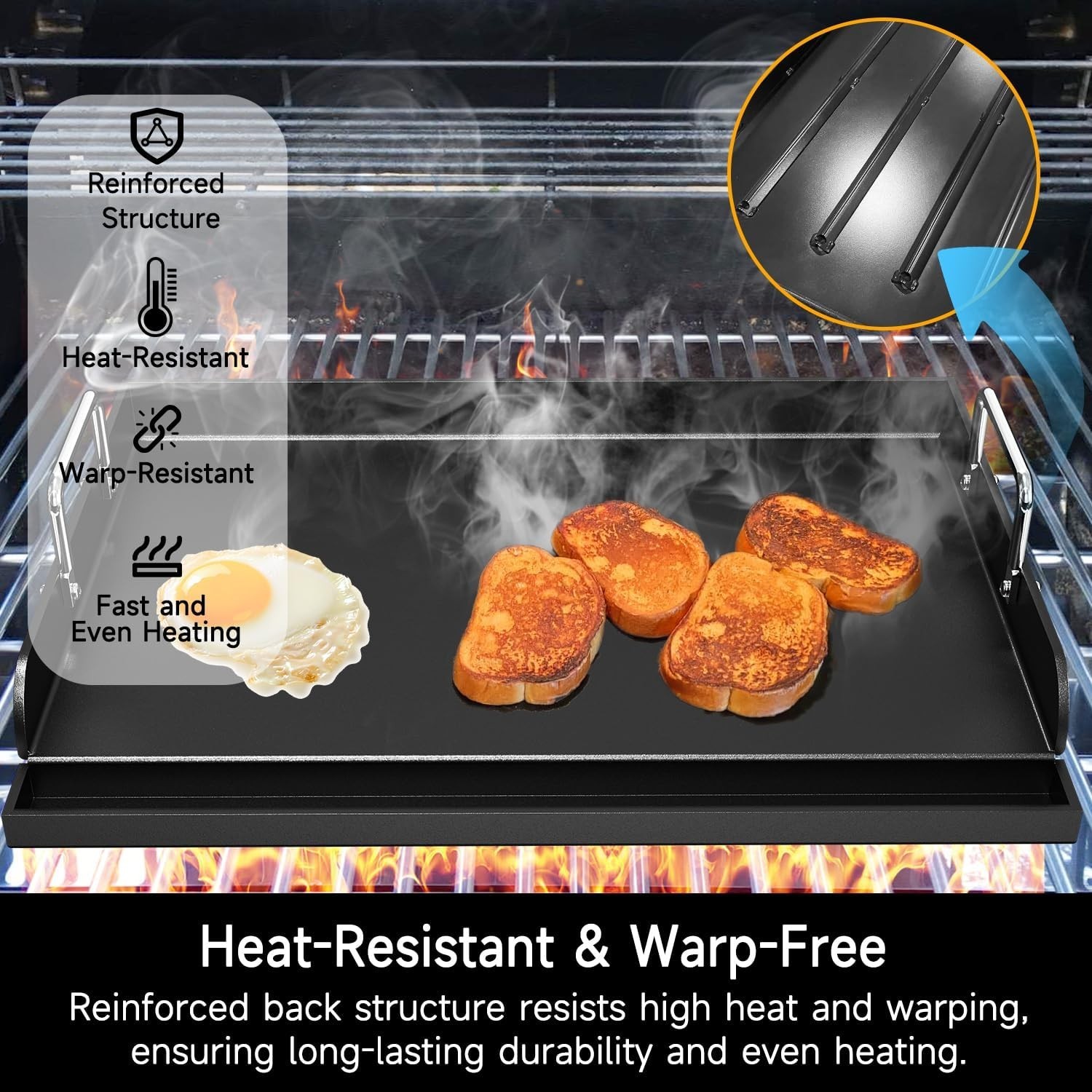 Nonstick Griddle for Gas Grill, 25″ x 16″ Ceramic Coated Flat Top Griddle for…