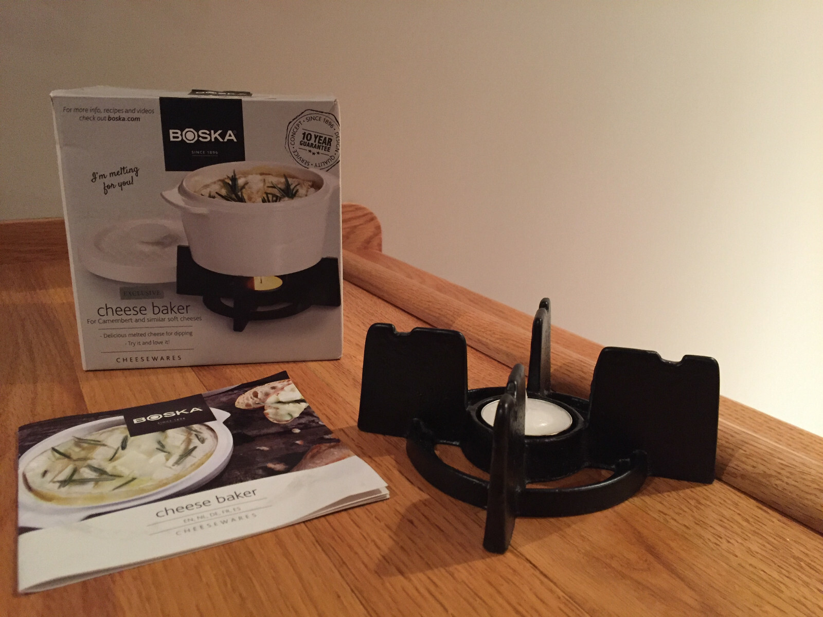 Boska Cheese Baker Oven Safe Dish Keeps Cheese Warm 4-pc set from Holland ~ NIB