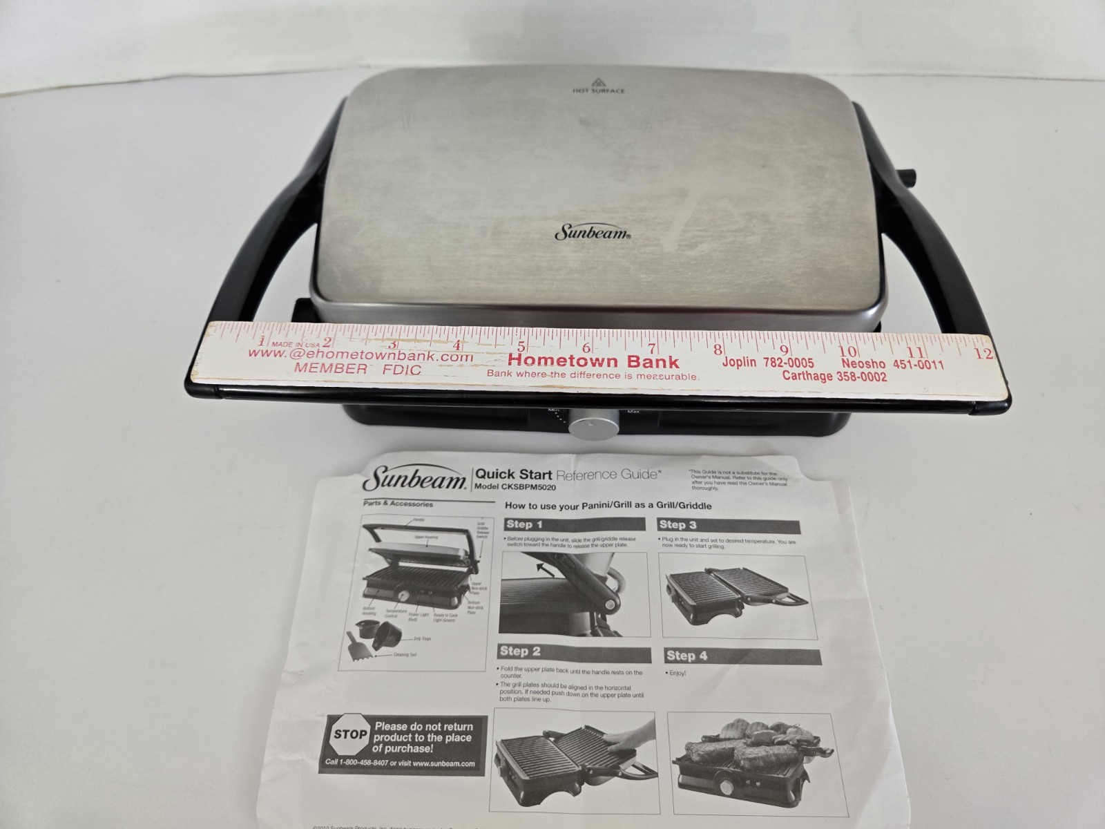Sunbeam Panini Maker & Grill Nonstick Sandwich Maker CKSBPM5020 FREE SHIPPING