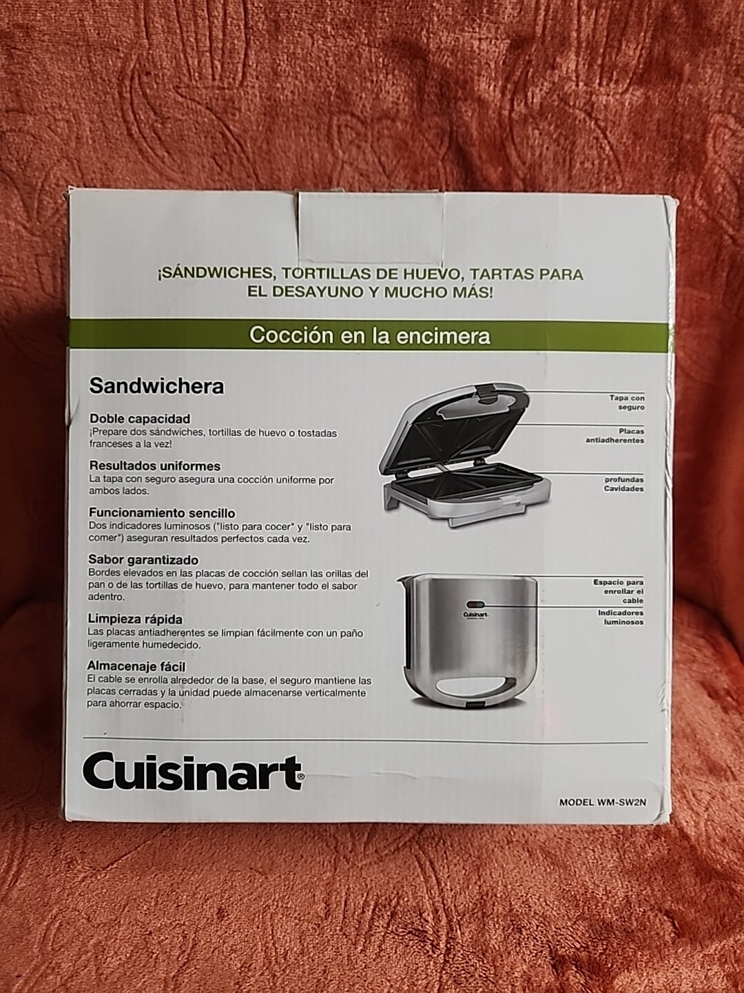 Cuisinart Countertop Cooking Sandwich Grill BPA Free WM-SW2N. NIB (BOX P)