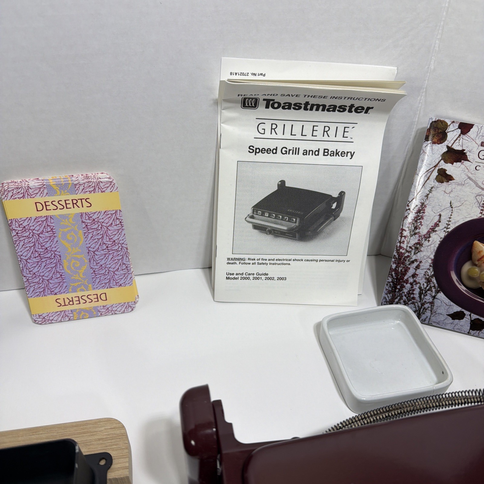 Toastmaster Grillerie Indoor Electric Speed Grill Bakery Red Brown WITH BOX