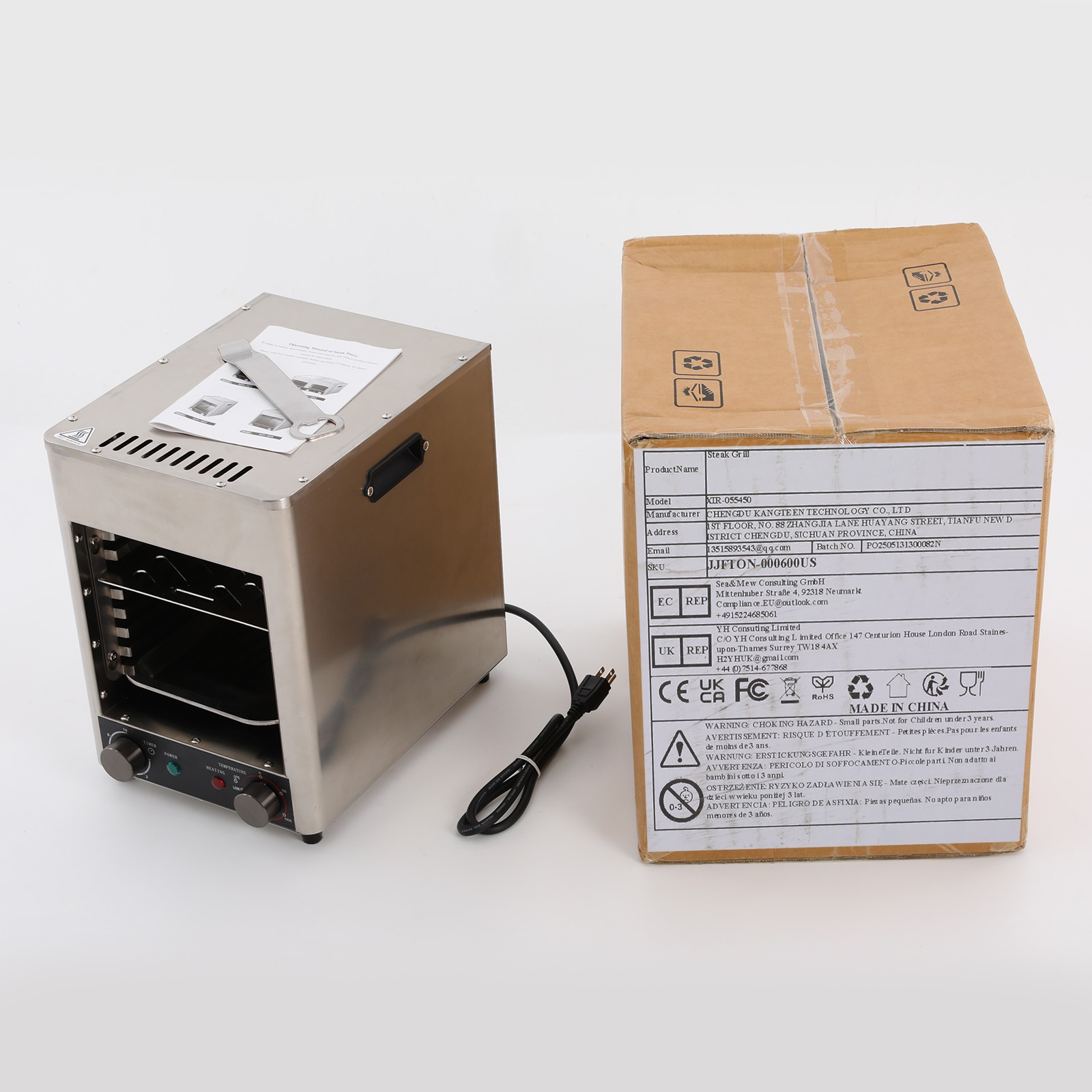 Electric Steak Grill 1700W Stainless Steel Indoor Commercial Steak Grill Machine