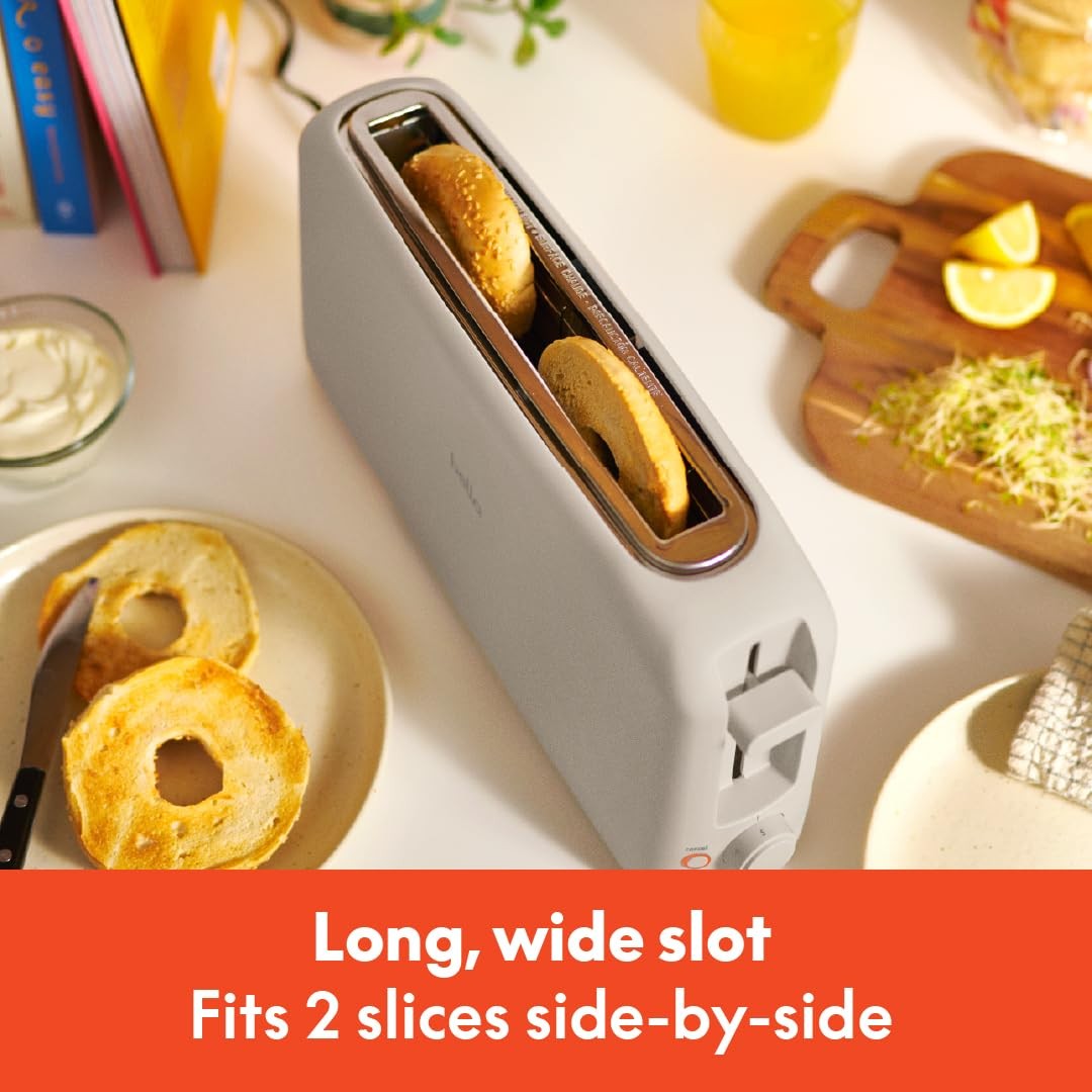 bella 2 Slice Slim Toaster, Fits-anywhere™ Kitchenware, 6 2 Slice, Oatmilk