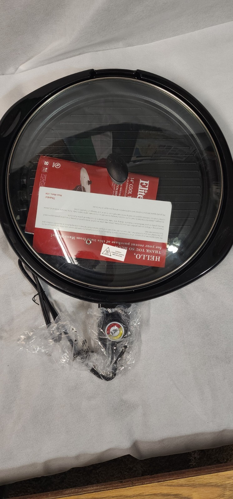 Elite Gourmet Large 14inch Cool Touch Indoors Grill, Non-stick Grill, New …