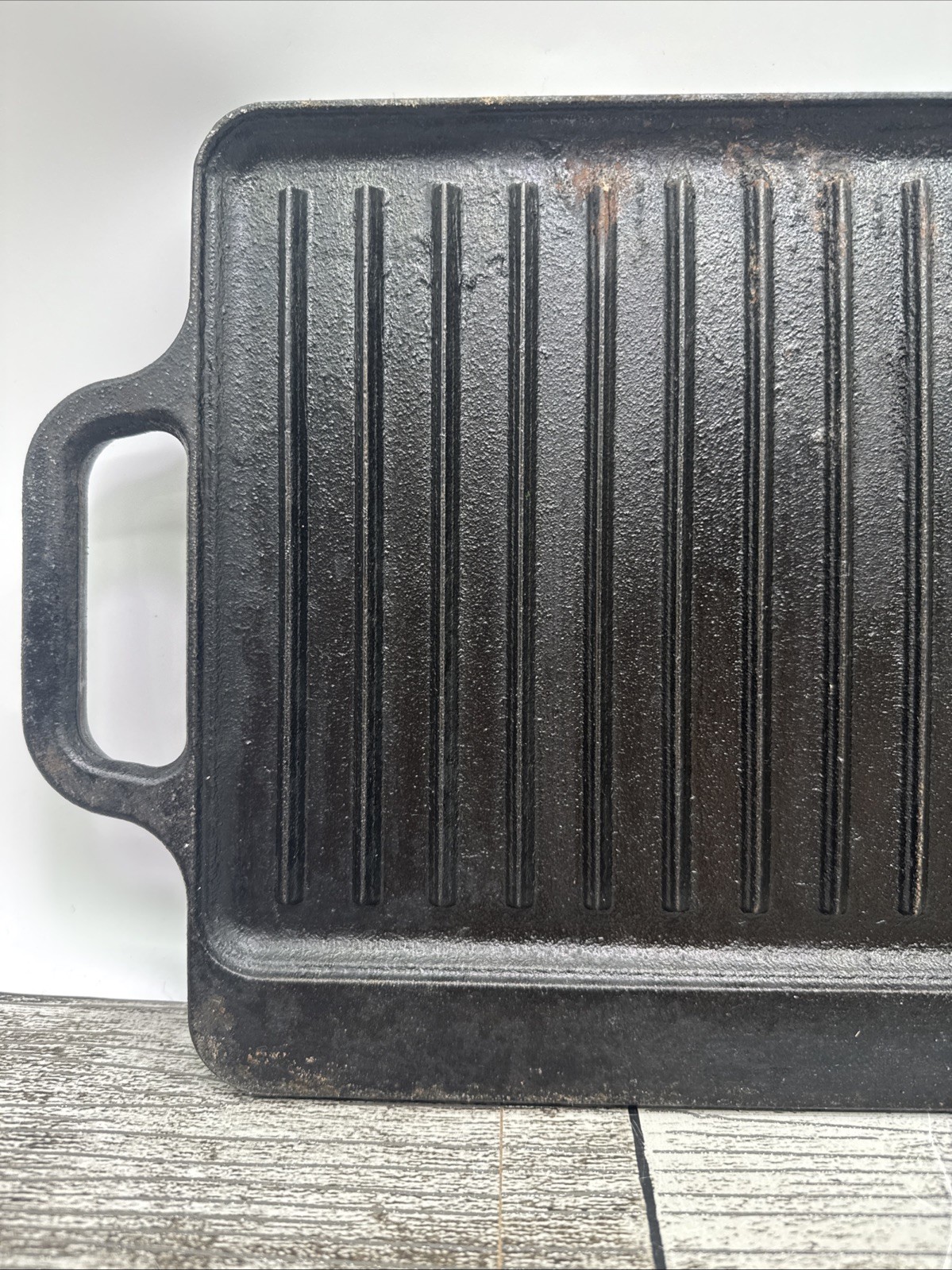 Ozark Trail Lg Reversible Seasoned Cast Iron Grill/Griddle 16.5×9 HEAVY Camping