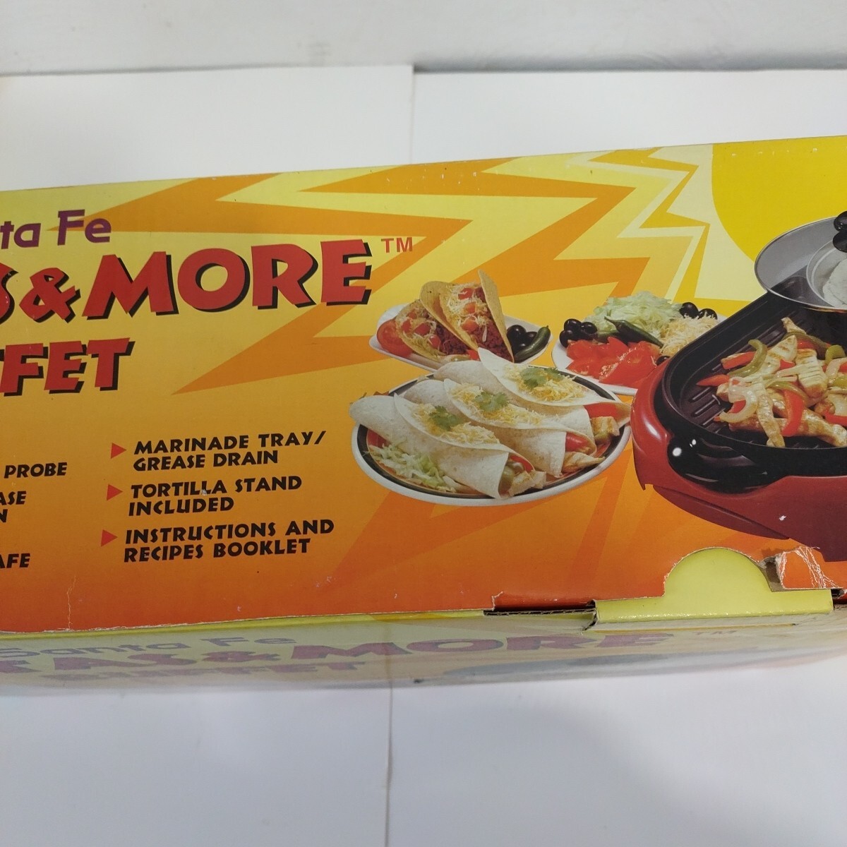 Santa Fe Fajitas & More Buffet Taco Burrito Fajita Maker Skillet NEW – OPEN BOX