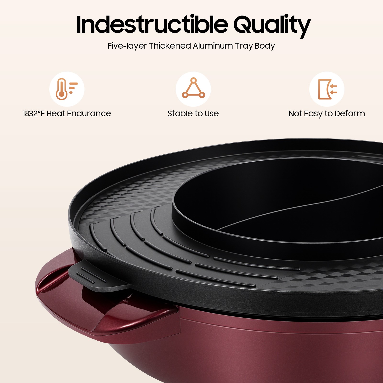 2 in 1 Electric Smokeless Grill and 110V Hot Pot BBQ Grill Soup Shabu Pot 2200W