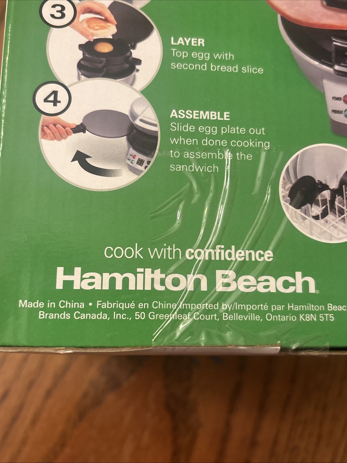 Hamilton Beach Breakfast Sandwich Maker Timer Nonstick Dishwasher Safe 25478