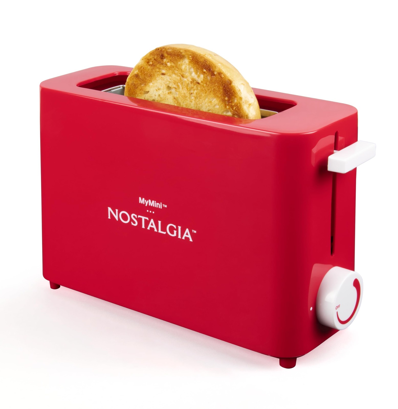 Nostalgia MyMini Single Slice Toaster | 1.25″ Wide Slot, Portion Control, Red