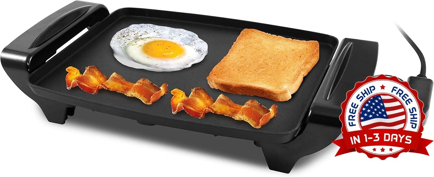 Plancha Electrica Grande Para Cocinar De Desayuno Carne Tacos Tortillas Cocina