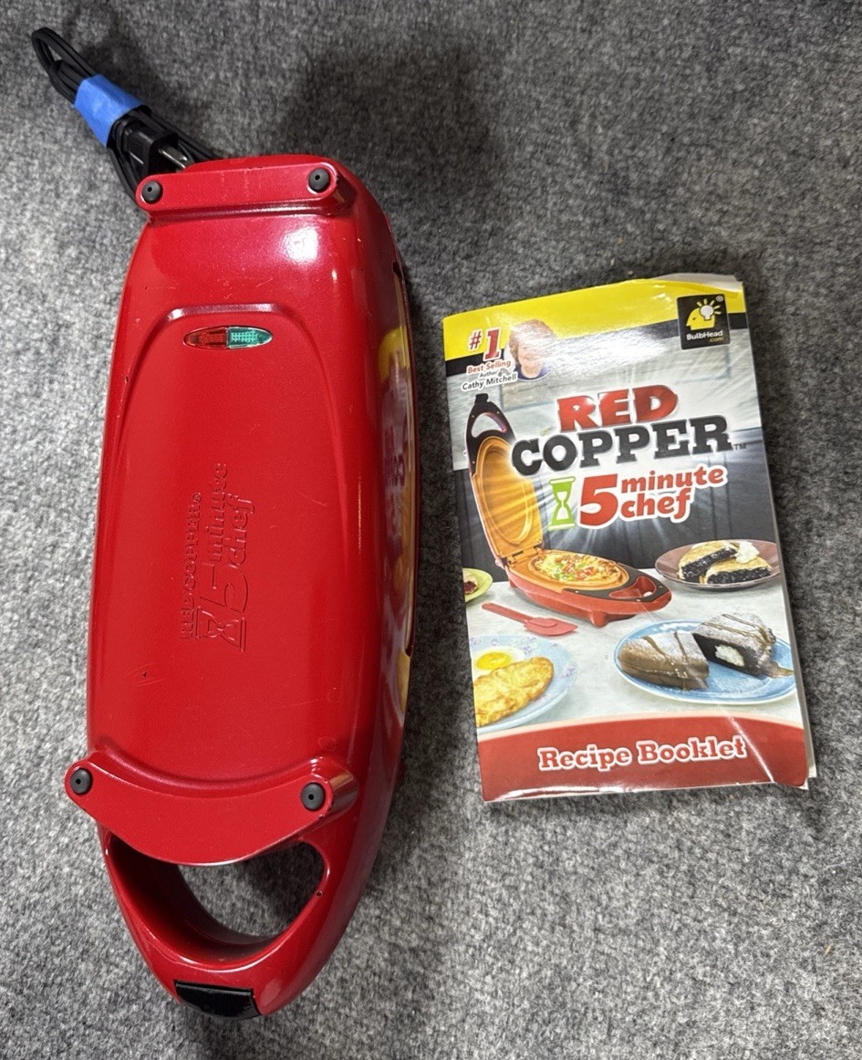 Copper Red 5 Minute Chef Electric Meal Maker Frying Pan NonStick 22852A1