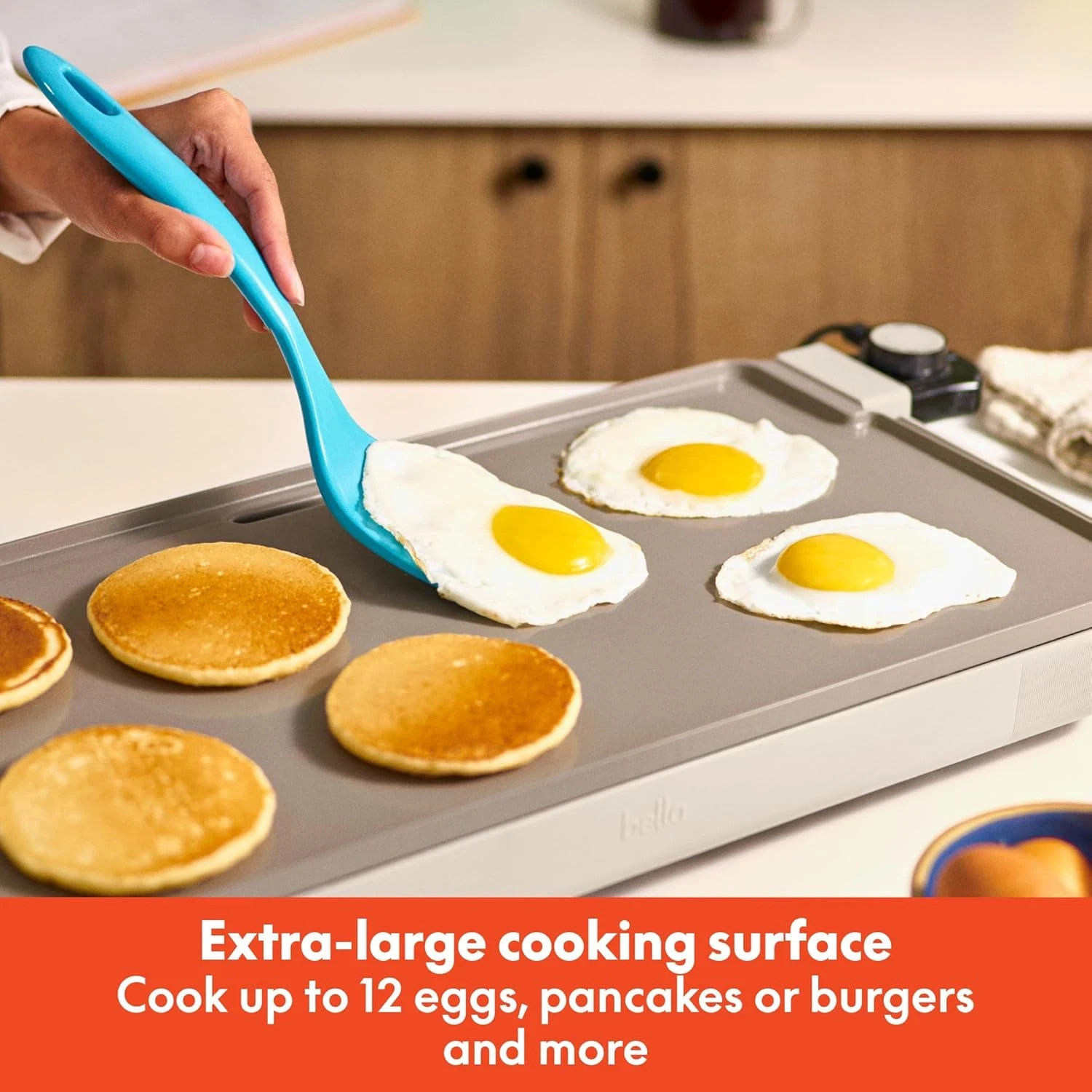 10″ X 20″ Electric Griddle with Evergood™ Ceramic Nonstick Coating, Removable Te