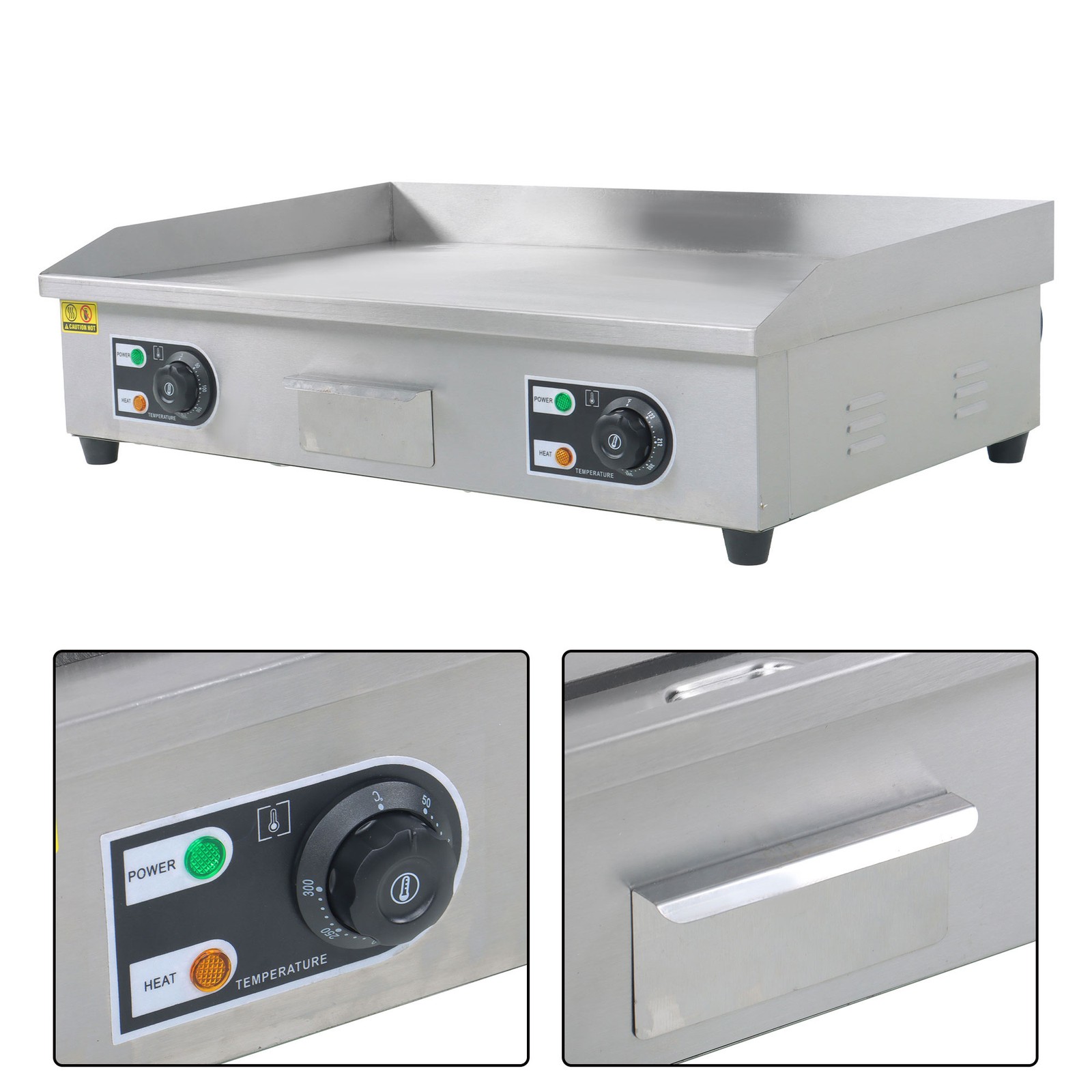 30″ Flat Top Electric Grill 3000W Commercial Griddle Stainless Steel Countertop