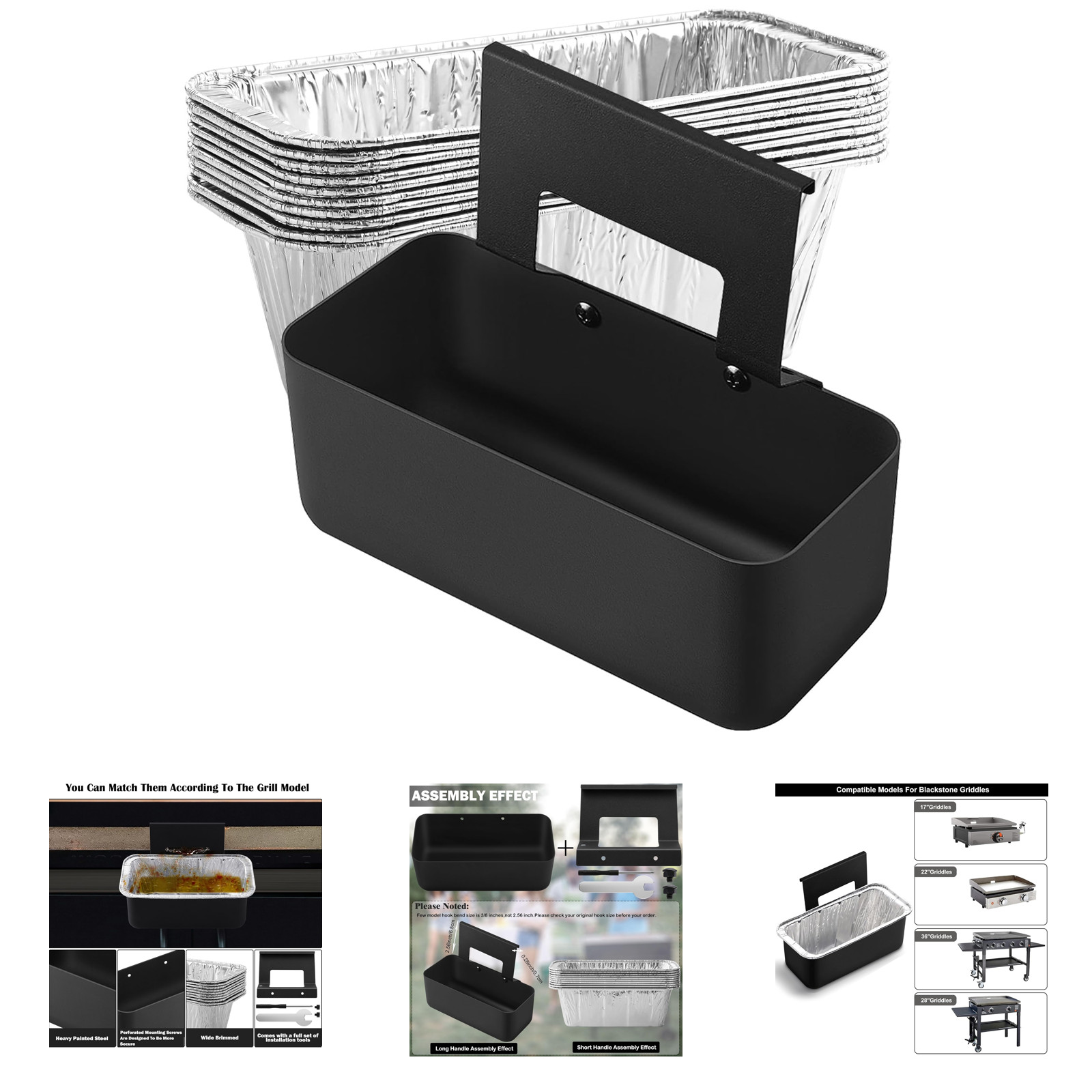 Grill Grease Catcher Aluminum Foil Liners for Blackstone Griddle 17 22 28 36
