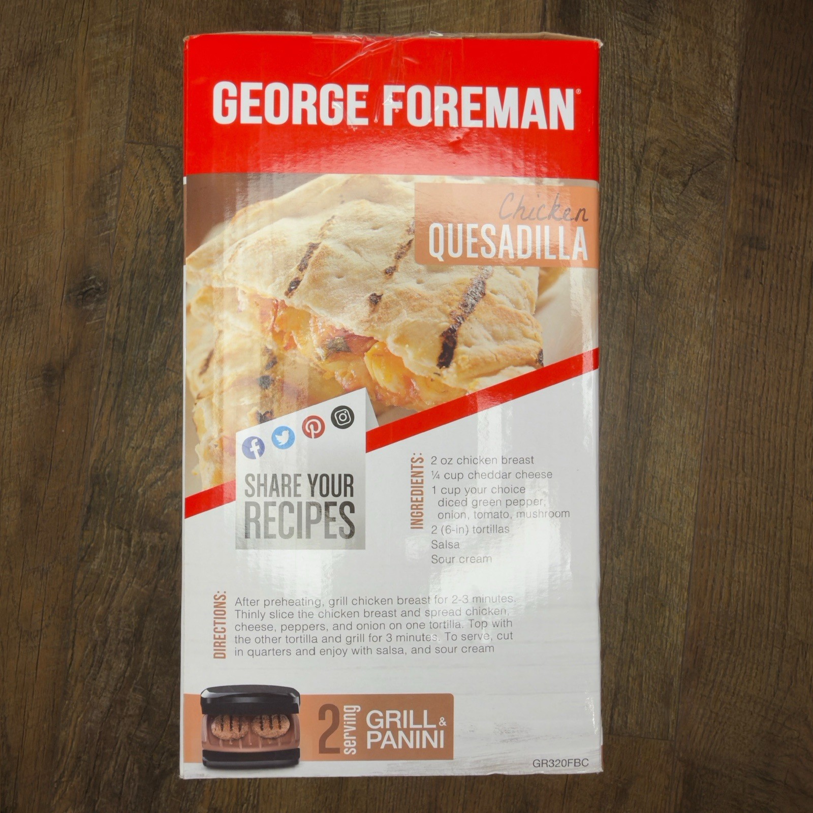 George Foreman 2-Serving Electric Grill & Panini Press Copper Infused GR320FBC⁠