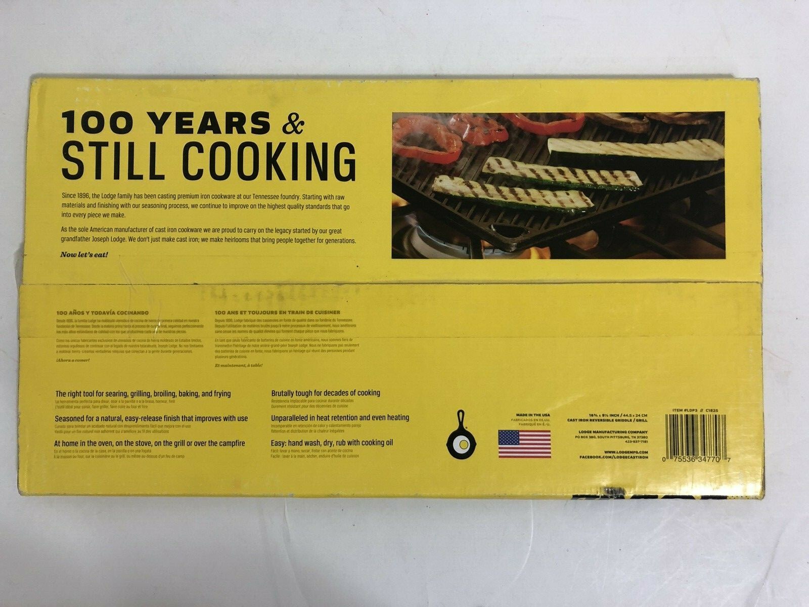 Lodge Cast Iron Reversible Grill/Griddle LDP3, 16.75″ x 9.5″ NEW