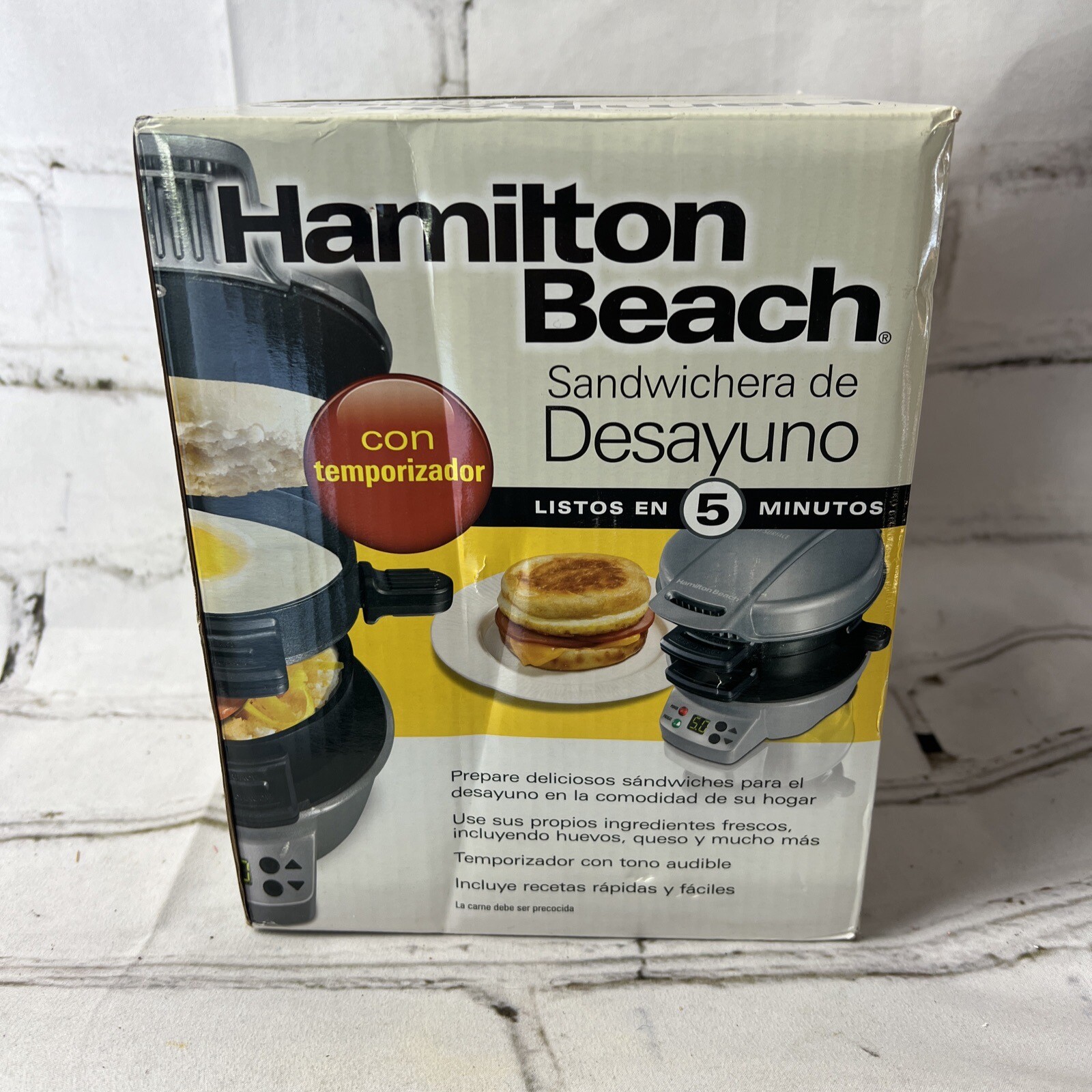 Hamilton Beach Breakfast Sandwich Maker w/Timer 25478 Silver NEW