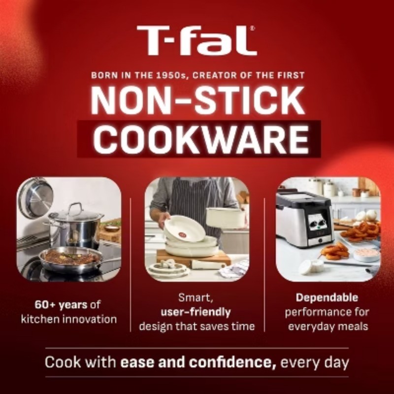 T-Fal Simply Cook 11″ Ceramic Nonstick Square Griddle Black