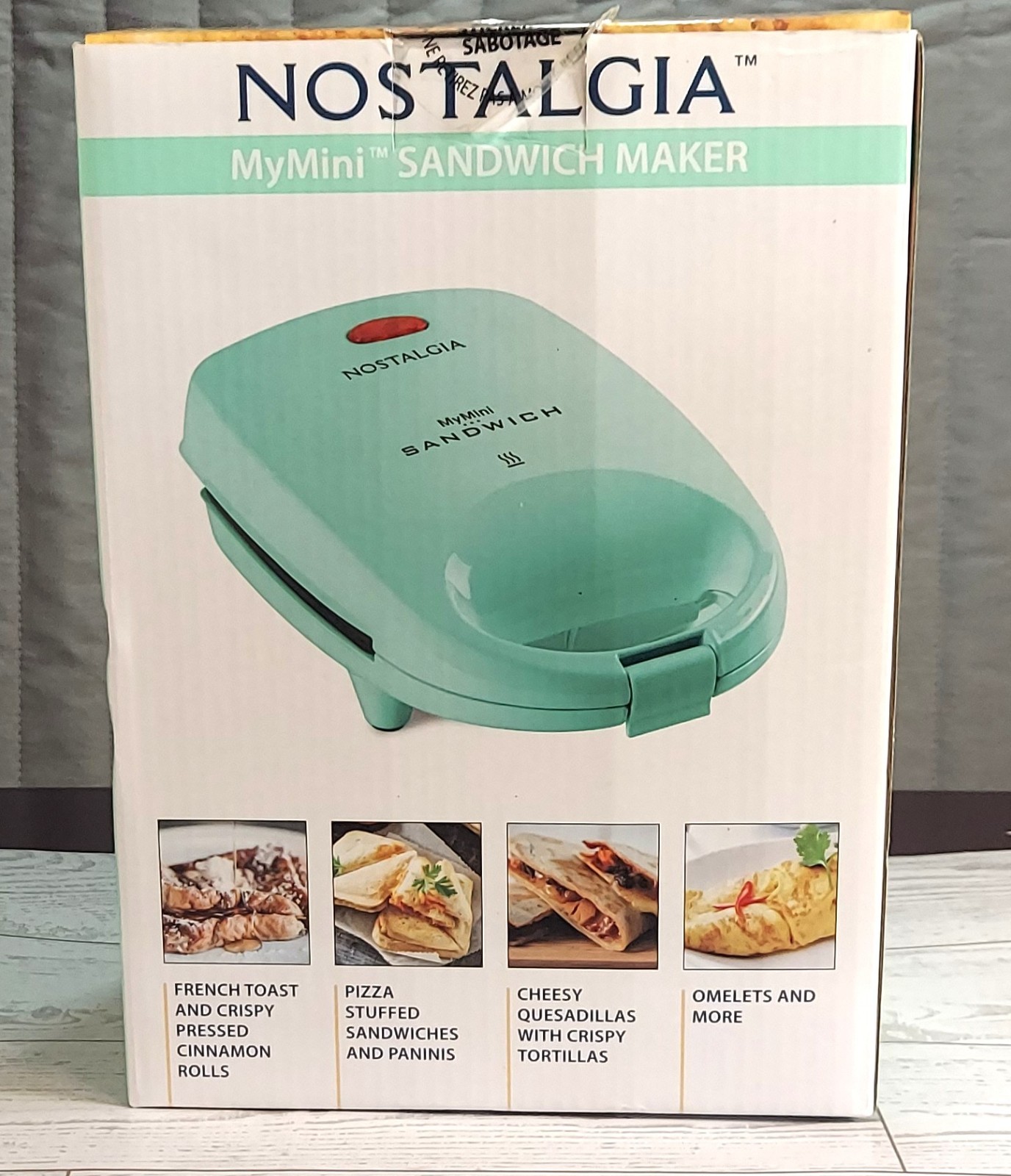 Nostalgia MyMini Sandwich Maker Mint Green Grilled Cheese Open Box