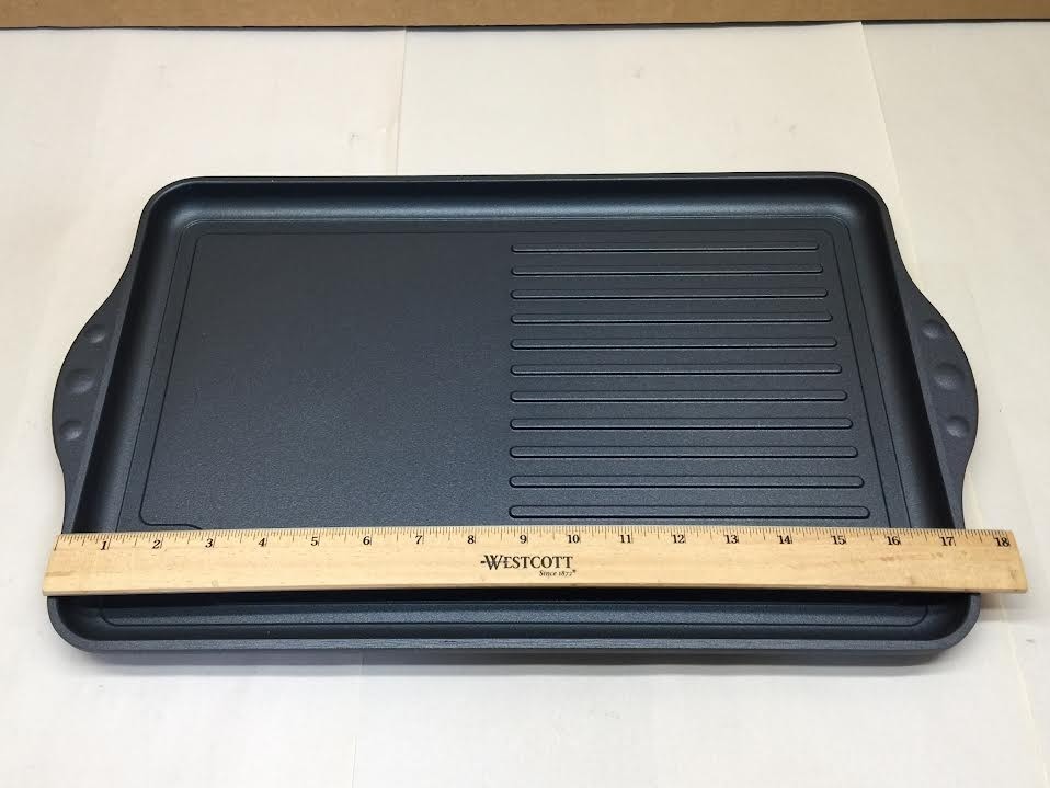 Swiss Diamond Nonstick 28cm x 43cm Cast Aluminum Double-Burner Combo Grill Pan