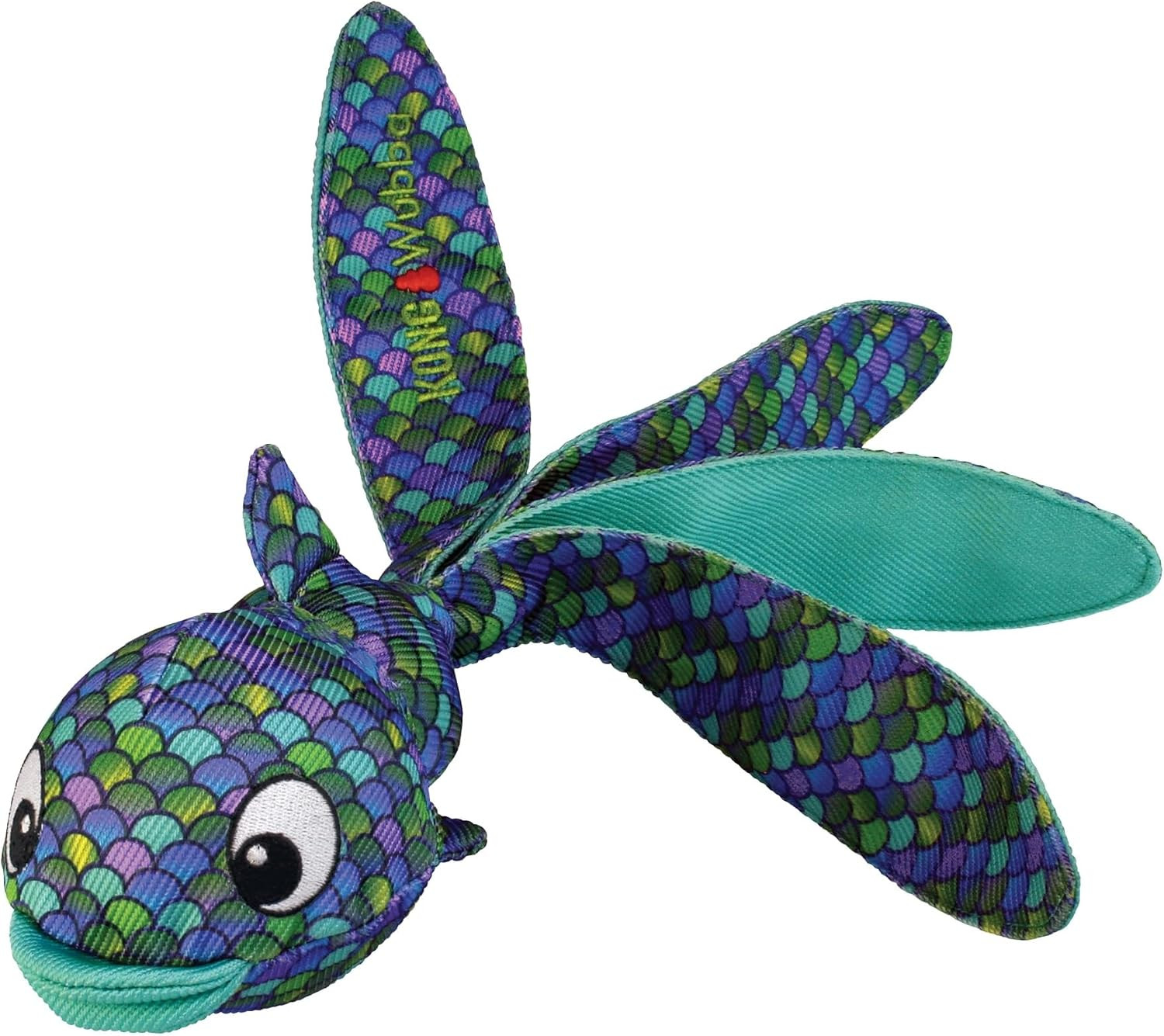 KONG Wubba Finz Dog Toy for Tug of War & Fetch Blue, Small