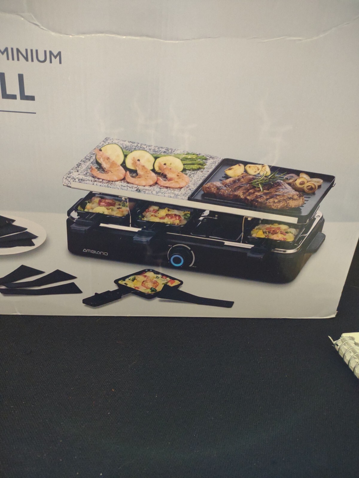 Ambiano Electric Raclette Party Grill With Accessories 1300w 93957 RC1 Aldi