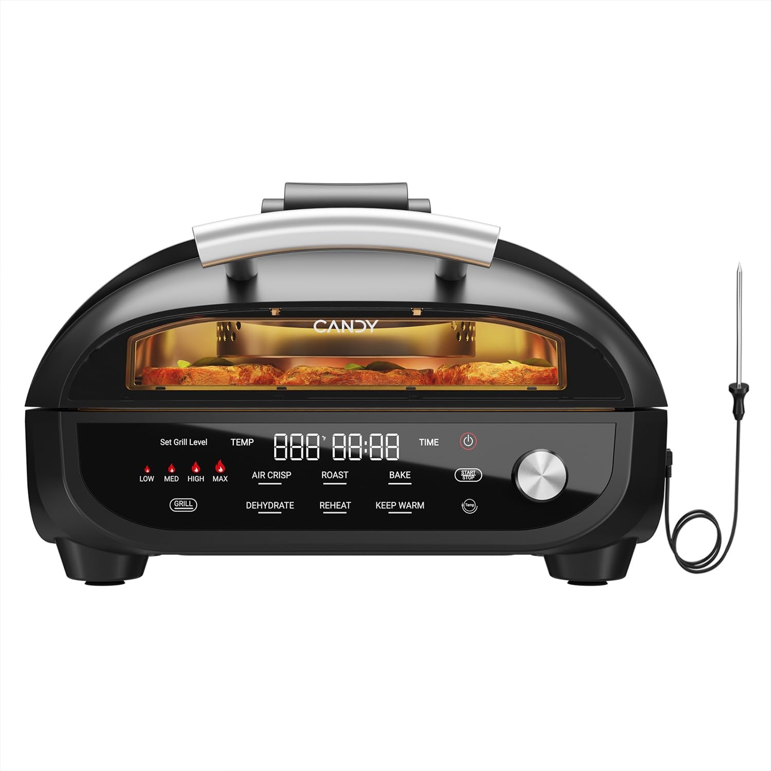 Indoor Grill & Air Fryer with Ceramic Accessories, 500°F Max, 7-IN-1 Digital …