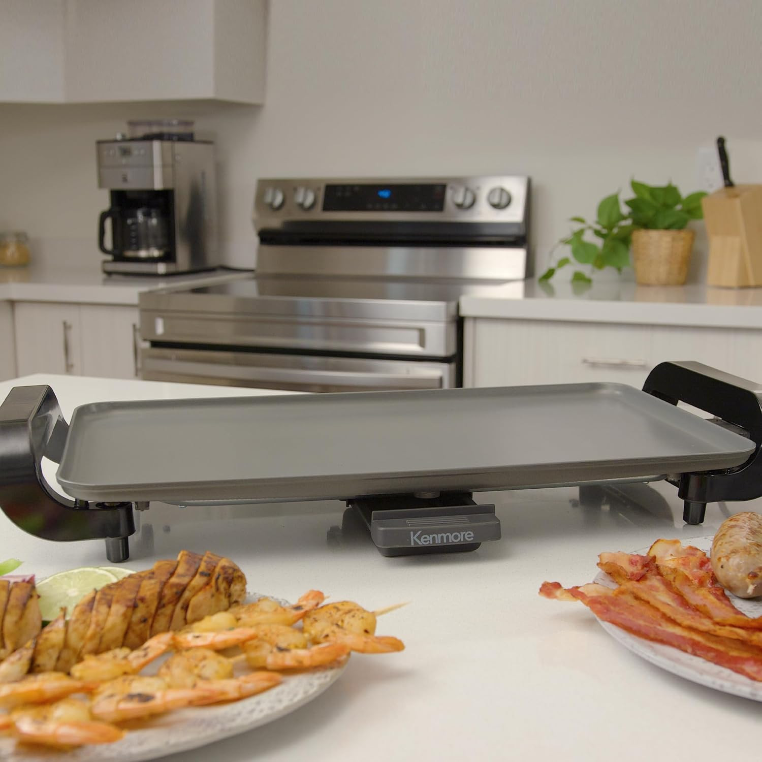 Kenmore Electric Griddle Nonstick 1500W Adjustable Temperature 10″X18″ Easy to C