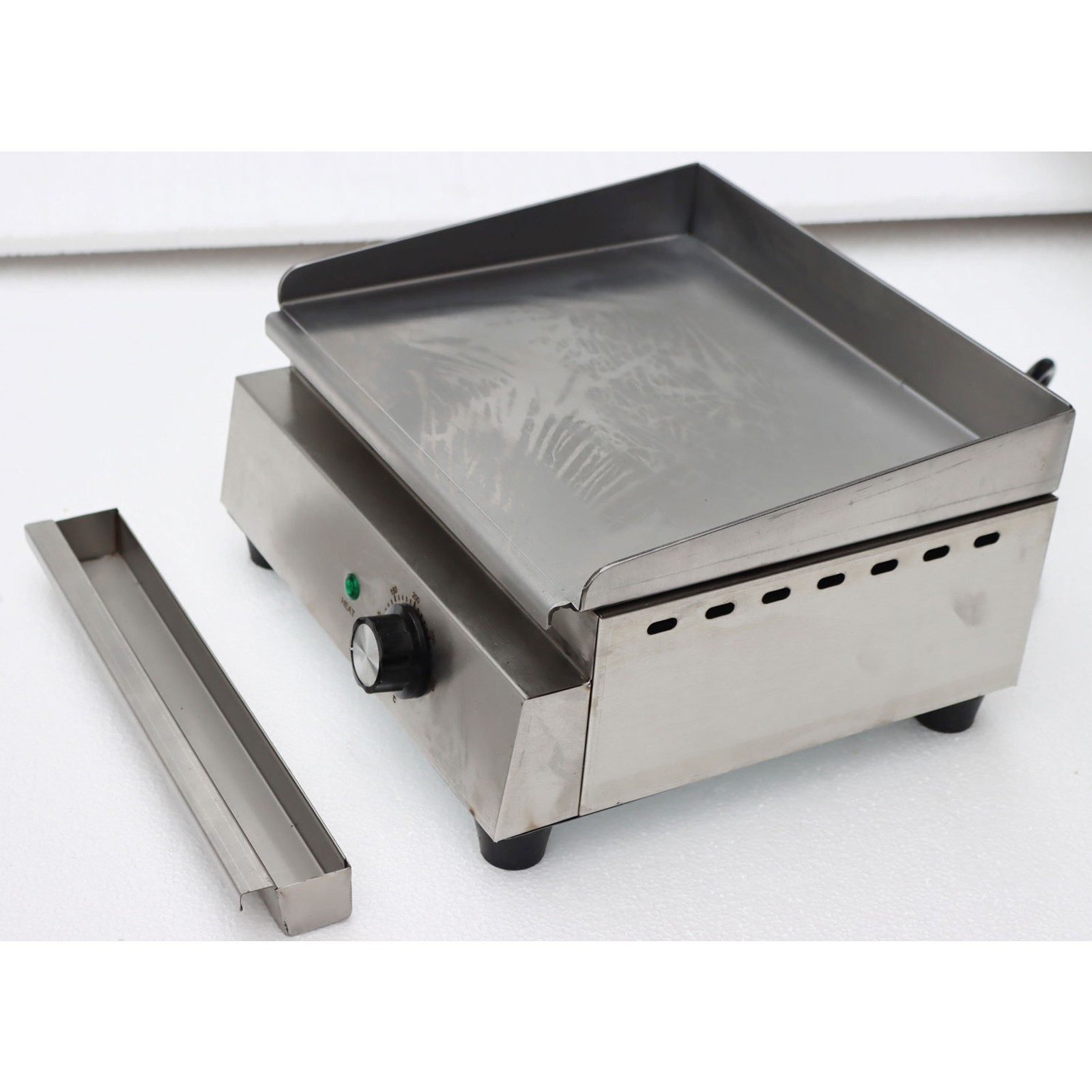110V Electric Griddle Flat Grill 12.5*10.25in Stainless Steel Countertop Griddle