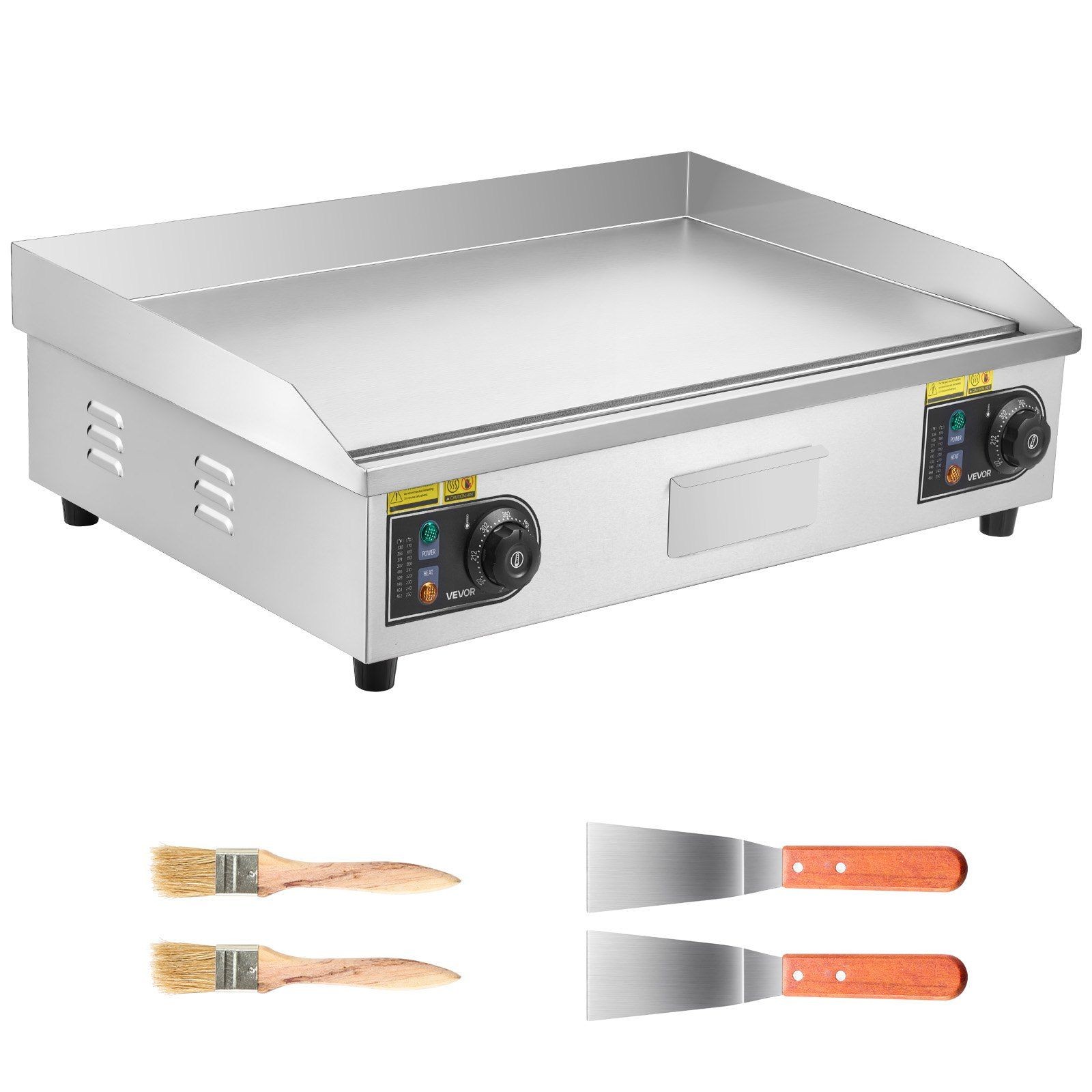 28.5×15.8in 2800W 122-570F StainlessSteel FlatTopGrill AutoAdjust